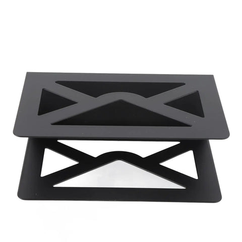 Top view of black metal mail holder, Storage Letters Sorter With Cutout Envelope Design For Home Office Desk Organization, Metal Mail Holder Organizer For Letters, Invoices, Cards And Other Loose Documents, Your Desk Sidekick For Schools And Reception Areas