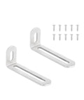 Heavy Duty Stainless Steel Adjustable Corner Bracket With Super Tough 90 Degree L Braces For Rock Solid Wooden Shelf and Furniture Support That Makes Quick Work Of Builds with screws included.