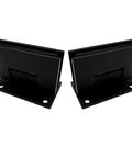 Dope Matte Black Shower Door Hinges Set, 2 Pack, 90 Degree Wall To Glass Replacement Hardware with mounting holes, side view