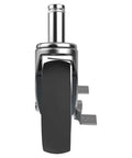 Front view of 5 Inch Heavy Duty Caster Set With Brake For Wire Shelving Racks Replacement Wheels Four Pack Compatible With Metro Quantum