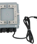 Back view of Waterproof Ultrasonic Flow Meter With RS485 IP67, showing clamp-on design and connector for industrial use.
