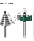 1 Pc 1 4 Inch Rabbet Router Bit Set With 6 Bearings Tenon Cutter And Anti Kickback Design For Woodworking Pros Who Need Smooth Cuts Up To 1 2 Inch Depth Fast showing detailed measurements.