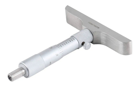 0-6 Inch Micrometer Set With 4 Inch Base Depth, 0.001 Inch Resolution, metallic tool with adjustable scale and rod