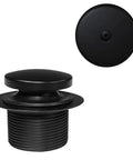 D93-62 One And A Half Inch Coarse Thread Tip-Toe Bathtub Drain Plug Trim Set With One-Hole Overflow Faceplate Matte Black detail view