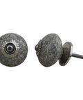 Creamy Marble Crackle Ceramic Drawer Knobs Set Of Fifty For Kitchen Cabinet Hardware And Door Pulls with a grey marbled design.