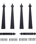 Six Piece Steel Garage Door Hardware Kit, Decorative Hinges And Handles For Wood And Metal Doors, Heavy Duty, Quiet Soft Close