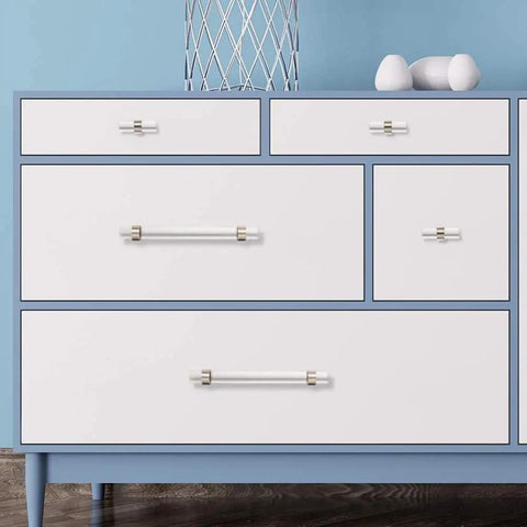 10 Pack Slick Brushed Nickel Cabinet Knobs Featuring Totally Dope Clear Glass Crystal T Bar Handle Dead Simple Installing Drawer Pulls For Trendy Home Kitchen Cabinets