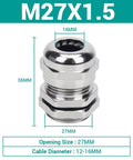 4 Pack M27 Cable Glands Nickel Plated Brass Waterproof IP68 Adjustable Cord Grip Connectors With Gaskets And Locknuts