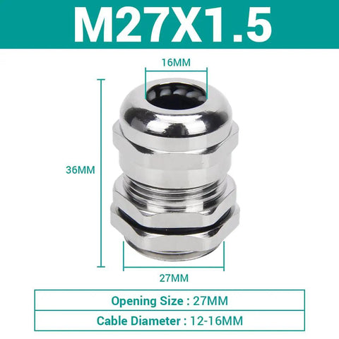4 Pack M27 Cable Glands Nickel Plated Brass Waterproof IP68 Adjustable Cord Grip Connectors With Gaskets And Locknuts