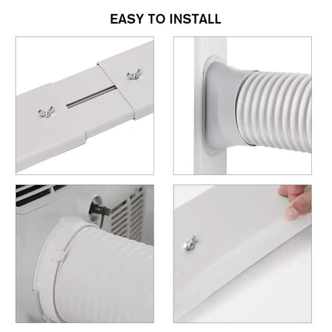 Portable AC Window Vent Kit With 5.9 Inch Exhaust Hose And 78.7 Inch Length, easy install components detail