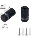 12-pack matte black stainless steel glass standoffs with mounting screws and anchors