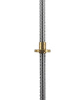 Close-up of Two Pack T8 600mm Lead Screw With Brass Nut for 3D Printers, 8mm Diameter, 2mm Pitch, 4 Starts Acme Thread, 304 Stainless Steel Rod.