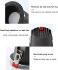 Snag This Top Shelf 9 Pack Of Ultra Slim Led Recessed Ceiling Lights With Selectable 3000K To 6000K Color Temps Matte Black Housing Full Spectrum CRI98 Anti Glare Downlights For Modern Spaces thick aluminum housing and spring buckle close-up