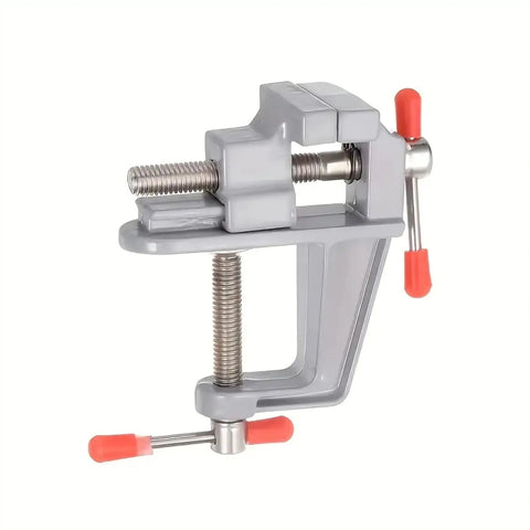 Dope Versatile Aluminum Alloy Vise For Desktop Or Handheld Use Adjustable Jewelry And Electronics Workstation Clamp Tabletop Ready Multi Function Metal Fixture For Crafting Repairs And Precise Holders, gray aluminum tabletop clamp