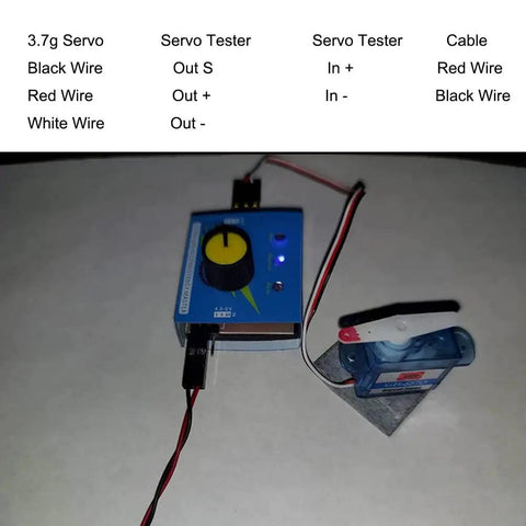 Two Pack Micro Digital Servo GH-S37D 3.7g Coreless RC Servo with tester and cables visible