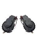 Pair of omni-directional front wheel assemblies for Roborock robot vacuums, black plastic with wiring harnesses (L and R)