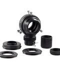 Deluxe Off Axis Guider For Astrophotography With Fixed Orientation Helical Focuser shown with adapters and 12.5mm prism