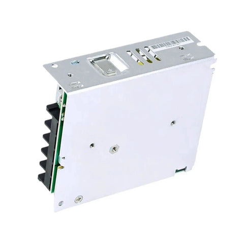 Built Like A Tank 36W 24V 1.5A Enclosed Switching Power Supply side view in metallic casing, suitable for smart home tech and industrial gear.
