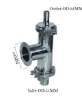 Three Way Check Valve Assembly Inlet And Outlet Shut Off For Liquid Filling Machine Boss Level Industrial Grade Durable Valve Kit With Easy Install And Reliable Flow Control For Food Beverage Cosmetic Or Chemical Lines, stainless steel, 51mm inlet 32mm outlet