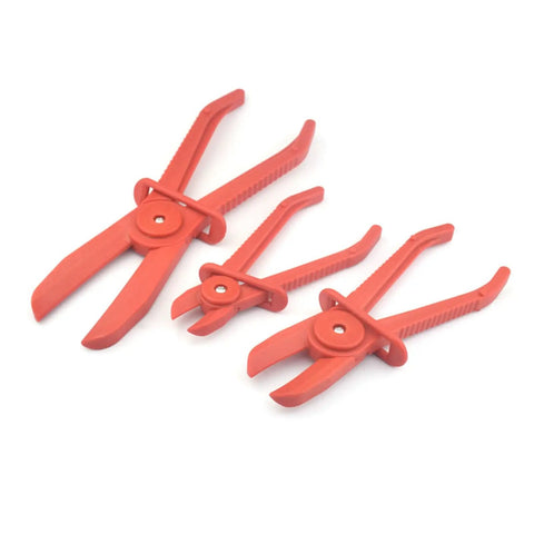 Top Notch 3 Pc Oil Pipe Clamp Tool Kit For Car Enthusiasts Line Pinchers And Sealers Perfect For Fixing Leaks Crushing Fuel Lines And Sealing Oil Pipes Like A Boss Without Breaking The Bank Today, 3 red plastic clamps