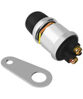 Beefy Waterproof 12V 50A Momentary Push Button Starter Switch Kit For Cars Trucks Boats RVs And ATVs With Pop Up Button And Easy Push To Start Ignition System, black and silver
