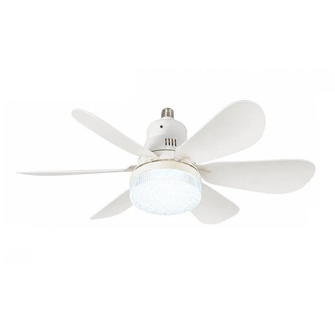 40W Small Ceiling Fan with Lights, Remote, 3 Color Temps, 520mm White with four blades and built-in light.