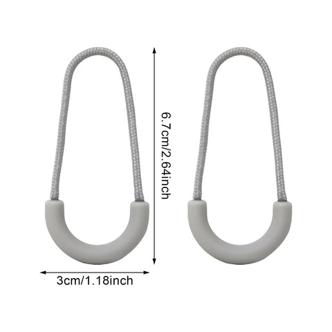10 Pack Heavy Duty U Shape Zipper Pulls For Backpacks Luggage And Clothes With Nylon Rubber Grip 3Mm Cord Replacement Zips In Gray