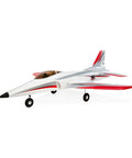 Habu STS 70mm EDF Jet RC Airplane Ready To Fly With SAFE Technology Smart Trainer in red and white color scheme shown on ground