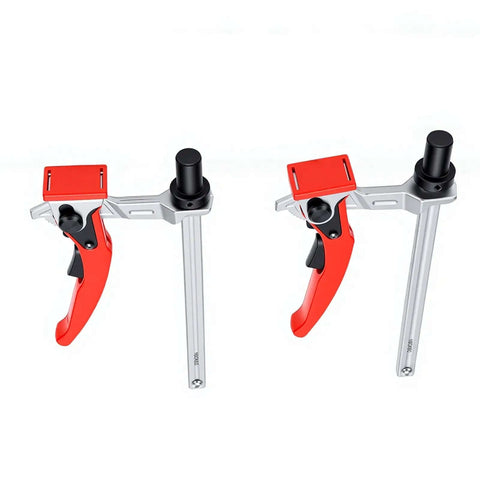 2 Pack Go-To Bench Dog Clamps For 5/8 Inch Holes Quick Ratchet Hold Down Jaws CrV Steel 6-5/16 Inch Capacity