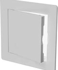 Top Shelf No Sweat Drywall Access Panel for Quick Bathroom Service, 4x4 inch recessed design, white durable finish.