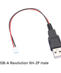 Usb Male To XH2.54 2P Terminal Cable For Power And Signal Transmission In Projects 2 Core Power Supply Wire Built For Prototyping Makers And Electronics Builds, USB-A to 2-pin, 22cm