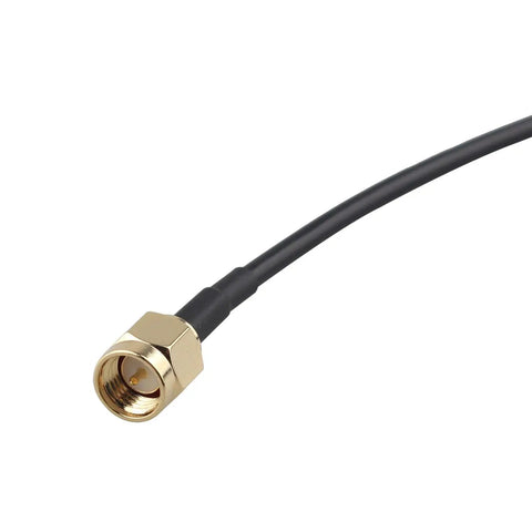Close-up of SMA Male To SMA Female Right Angle Aerial Extension Cable RG174 1M Coaxial Antenna Adapter For 4G LTE WiFi Router FPV Drone Ham Radio