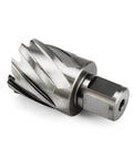 Oscarbide annular cutter with Weldon shank; 1-1/4" cutting diameter, 1" depth, silver metal drill bit