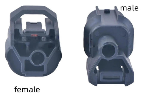 Slick One Pin Female Automotive Connector Wire Harness With Precision Cut Cable showing female and male connectors for pickup truck use.