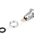 Waterproof Momentary Push Button Switch 8mm Mini Metal Button With Golden Feet Self Reset 1NO DC 36V 2A Micro Round Button For Doorbell Power Start Durable Silver Body Pack Of 5 with nut and gasket