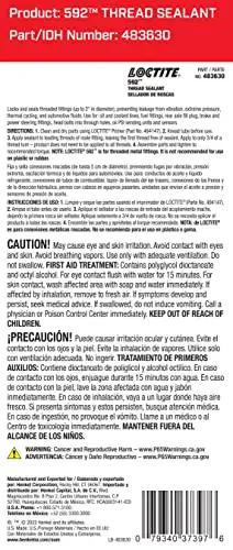 Back label of Opaque Automotive Thread Sealant With High Pressure Toughness And Thick Viscosity, instructions visible