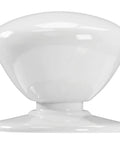 Close-up of Two Pack XL White Bi Fold Closet Dummy Doorknobs With Wide Backplate for Wardrobe Dresser Kitchen Cabinets Passage Hardware
