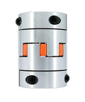 Heavy Duty Three Jaw Plum Flexible Coupling For Servo Motor Shaft And Rock Solid Steel Connector, silver, for high torque applications.