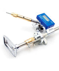 Straight Up Built Tough Gemstone Faceting Machine With Digital Angle Readout And Ergonomic Handle featuring gear index and digital display.