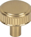 Elland Cabinet Knob One And One Quarter Inch Honey Bronze With Linear Knurling And Banding Details For A Dope Modern Twist On A Classic Shape