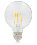 G25 LED Filament Vanity Bulb 40W Equivalent, 500 Lumens, 2700K Warm White, E26 Edison Base, clear glass with visible filaments