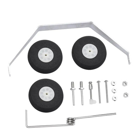 Aluminum Main Landing Gear Wheel Kit For RC Airplane Cessna 182, 55mm wheels, 198mm gear, hardware included, ARF PNP part