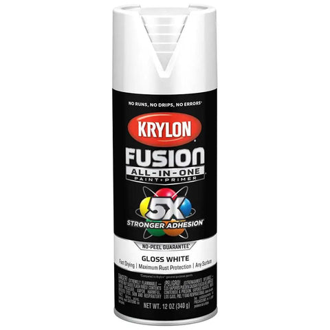 Sixty Pack Of Twelve Oz White Gloss Spray Paint With Primer For Indoor Outdoor Projects Featuring Tough As Nails Rust Shield and Big Button Valve.