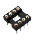 8 Pin DIP IC Socket 2.54mm Pitch 7.62mm Spacing Round Machine Pin Solder Type 30 Pack For Reusable IC Interface And Chip Protection