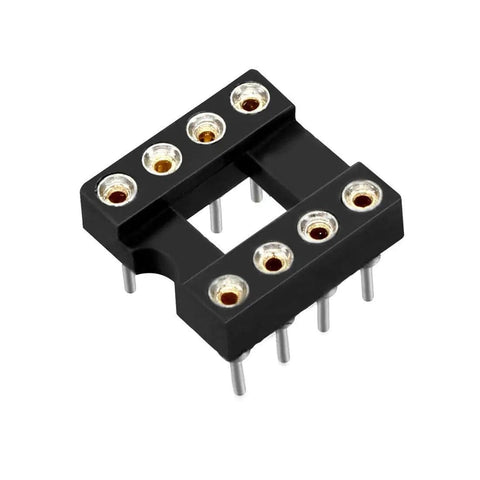 8 Pin DIP IC Socket 2.54mm Pitch 7.62mm Spacing Round Machine Pin Solder Type 30 Pack For Reusable IC Interface And Chip Protection