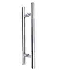 Heavy Duty Stainless Steel Gate Hardware Round Tube Door Handle For Glass And Wood Doors Push Pull Style 60x40 Cm