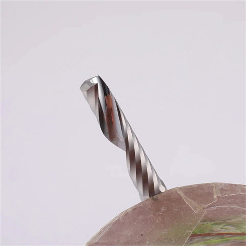 Pro 10 Piece Single Flute Up Cut Spiral End Mill Router Bit Set For Wood And Acrylic 3 175mm 12mm carbide cutter bit close-up