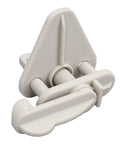 Top Shelf Pontoon Gate Latch For Square Boat Frames Fits One To One Point Two Five Inches in white ABS material.