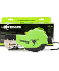 Straight Up Autofeed Cap Staple Hammer Tacker With One Inch Caps And Three Eighth Crown Staples, green ergonomic design, for roofing and insulation.