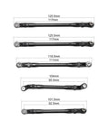Aluminum Alloy Link Rod 313mm Upgrade Kit For 1 Tenth Scale RC Crawler Axial SCX10 II with various bar lengths displayed
